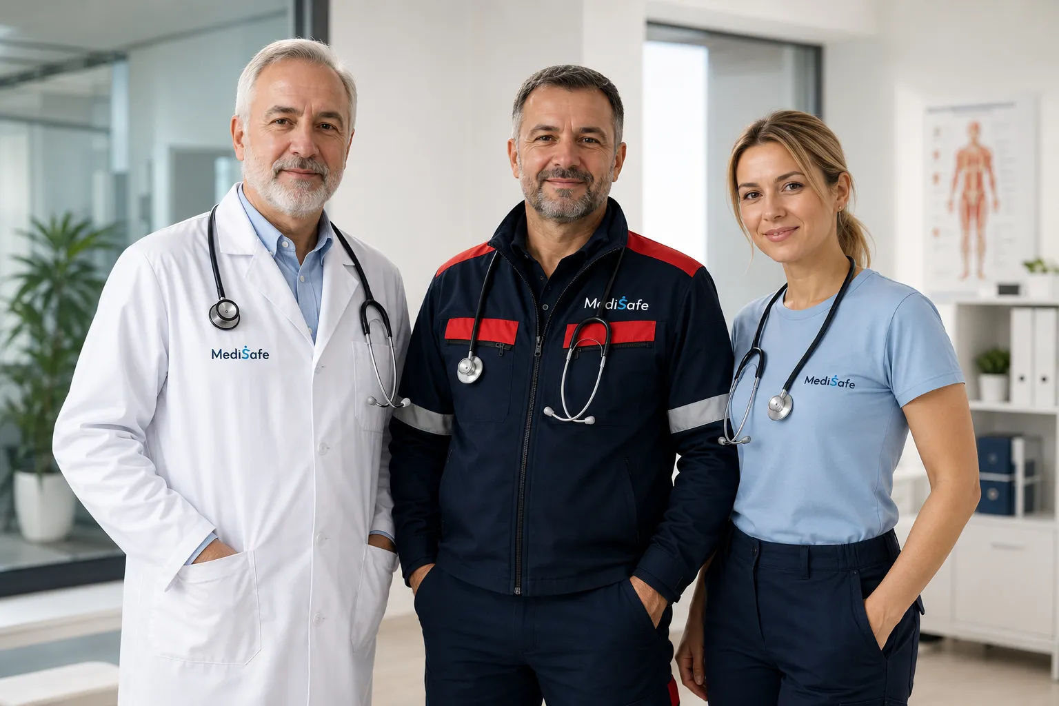 Medic, șofer de echipaj și asistentă MediSafe