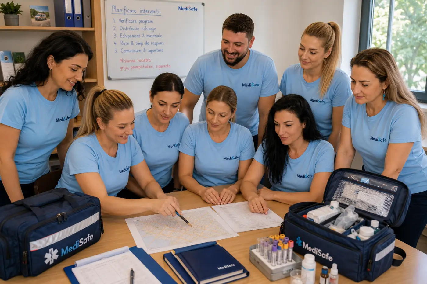 Echipa MediSafe — echipaje în uniformă